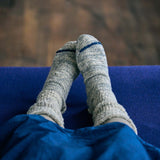 "Garabou" Organic Cotton Slipper Socks|7-6010 | Indigo
