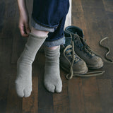 Organic Cotton Blended Yak Pile Tabi Socks|7-5005