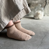 Alpaca Organic Cotton Garland Stitch Pile Socks|7-5011