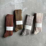4-4026|Alpaca Linen Ribbed Socks