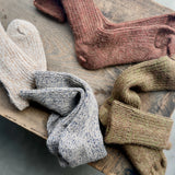 4-4026|Alpaca Linen Ribbed Socks