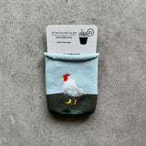 6-1010|オーガニックコットン アイスコーヒーのくつした ニワトリ