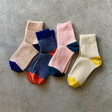 4-2003|Organic Cotton Waffle Pattern Ankle Socks