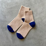 4-2003|Organic Cotton Waffle Pattern Ankle Socks
