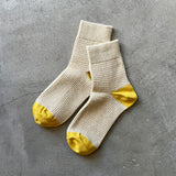 4-2003|Organic Cotton Waffle Pattern Ankle Socks