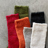 4-2002|Organic Cotton Linen Low Gauge Plain Socks