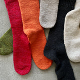 4-2002|Organic Cotton Linen Low Gauge Plain Socks