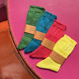 5-5011|Linen Moss Stitch "PLOOT" Socks