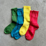 5-5011|Linen Moss Stitch "PLOOT" Socks
