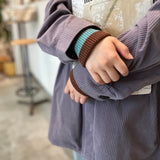 9-1129|ウール&コットン リバーシブルショートアームウォーマー