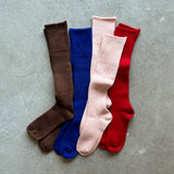 4-4032|Wool Low-Gauge Ribbed Knee Socks
