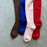 4-4032|Wool Low-Gauge Ribbed Knee Socks