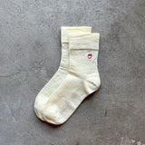4-4034|Wool Rubber-Free Embroidered Heart Socks