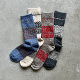 4-4028|Wool Organic Cotton Snow Pattern Socks