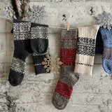 4-4028|Wool Organic Cotton Snow Pattern Socks