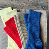 5-5014|Organic Cotton Slab Ribbed Socks