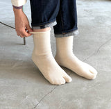 Organic Cotton Blended Yak Pile Tabi Socks|7-5005