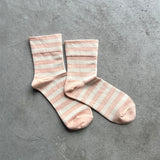 8-0019|Plain striped socks without elastic