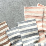 8-0019|Plain striped socks without elastic