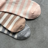 8-0019|Plain striped socks without elastic