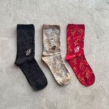 4-4001|Organic Cotton Rose Hip Pattern Socks