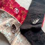 4-4001|Organic Cotton Rose Hip Pattern Socks