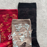 4-4001|Organic Cotton Rose Hip Pattern Socks