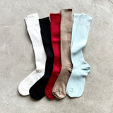 4-1003|Organic Cotton Ribbed Knee Socks