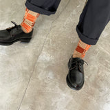 4-4009|Organic Cotton Wool Yak Block Pattern Socks