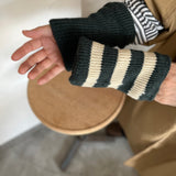 4-4013|Wool Organic Cotton Stripes Sleeve