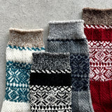 4-4011|Wool Organic Cotton Snow Pattern Socks