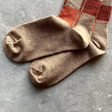 4-4009|Organic Cotton Wool Yak Block Pattern Socks