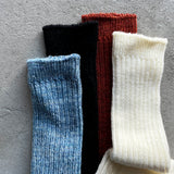 4-4007|Linen Wool Ribbed Socks