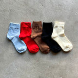 4-4004|Wool Plain Ankle Socks