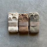 Organic Cotton Blended Yak Pile Tabi Socks|7-5005