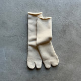 Organic Cotton Blended Yak Pile Tabi Socks|7-5005
