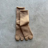 Organic Cotton Blended Yak Pile Tabi Socks|7-5005