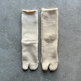Organic Cotton Blended Yak Pile Tabi Socks|7-5005