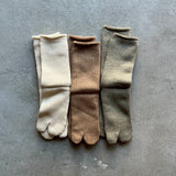 Organic Cotton Blended Yak Pile Tabi Socks|7-5005