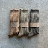 Organic Cotton Blended Yak Ribbed Socks|7-6001-2513