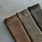 Organic Cotton Blended Yak Ribbed Socks|7-6001-2513
