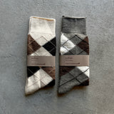 Organic Cotton Alpaca Yak Argyle Socks | 7-5016