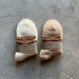 Alpaca Organic Cotton Garland Stitch Pile Socks|7-5011