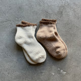 Alpaca Organic Cotton Garland Stitch Pile Socks|7-5011