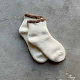 Alpaca Organic Cotton Garland Stitch Pile Socks|7-5011