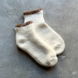 Alpaca Organic Cotton Garland Stitch Pile Socks|7-5011