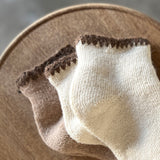 Alpaca Organic Cotton Garland Stitch Pile Socks|7-5011