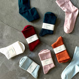 4-1000|Organic Cotton Rubber Free Plain Socks