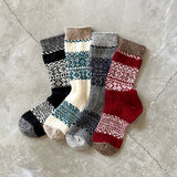 4-4011|Wool Organic Cotton Snow Pattern Socks