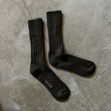 Organic Cotton Low Gauge Socks|7-5023|Natural Black